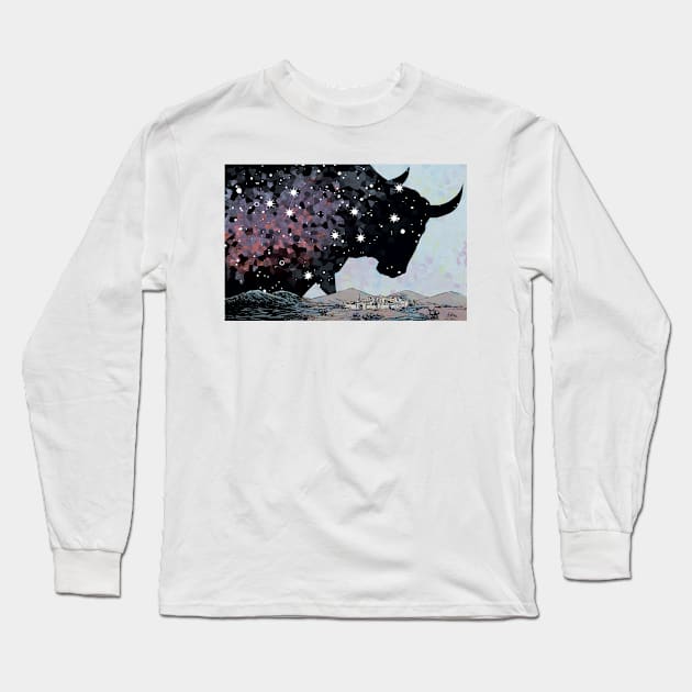 Bull of Night Long Sleeve T-Shirt by jesse.lonergan